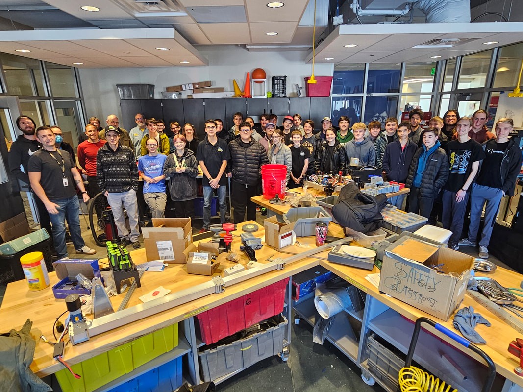 Rocky Mountain Robotics team photo at the Center for Modern Learning